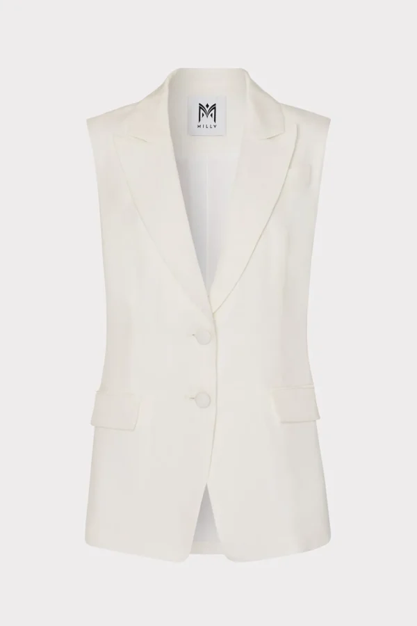 MILLY Blazers-Alba Sleeveless Blazer
