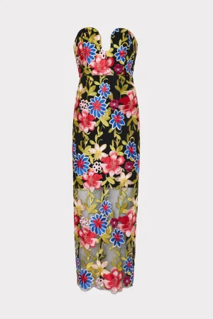 MILLY Cocktail Dresses-Artem Spanish Garden Embroidery Dress
