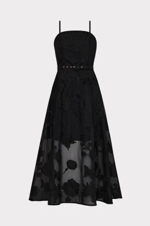 MILLY Cocktail Dresses-3D Butterfly Embroidery Spaghetti Strap Dress