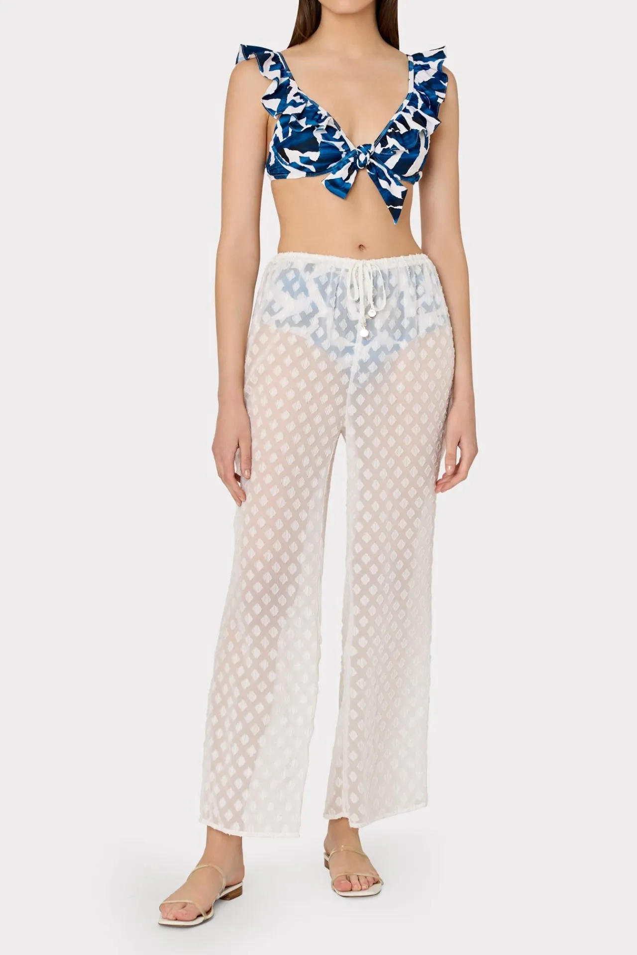 MILLY Cover-Ups-Diamond Jacquard Coverup Pants
