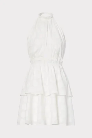 MILLY White Dresses-Evelia Reina Graphic Dot Clipping Dress
