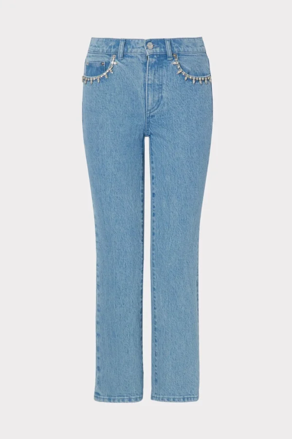 MILLY Denim-Hali Crystal Embellished Jeans