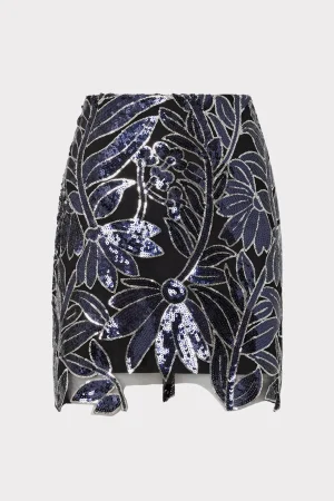 MILLY Skirts-Kristina Floral Sequins Skirt