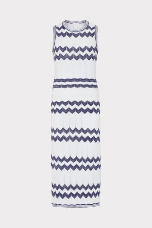 MILLY Knit Dresses-Oversized Zig Zag Midi Dress