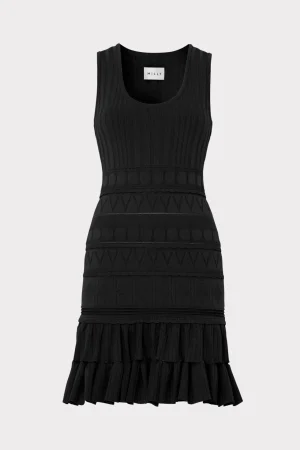 MILLY Sundresses-Pepper Knit Ruffle Mini Dress