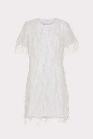 MILLY White Dresses-Rana Feather Dress