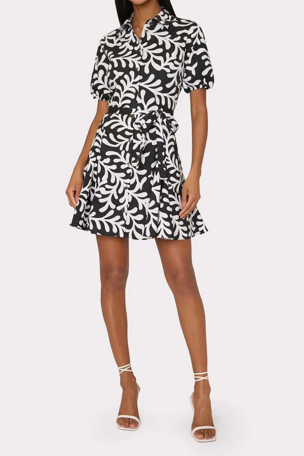 MILLY Mini Dresses-Spanish Vine Poplin Mini Dress