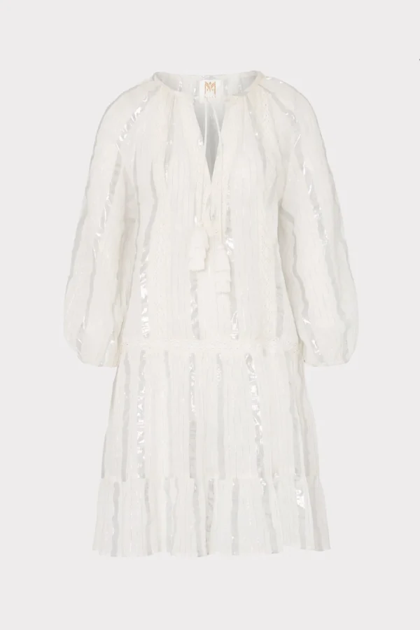 MILLY Cover-Ups-Valentine Lurex Stripe Coverup Dress