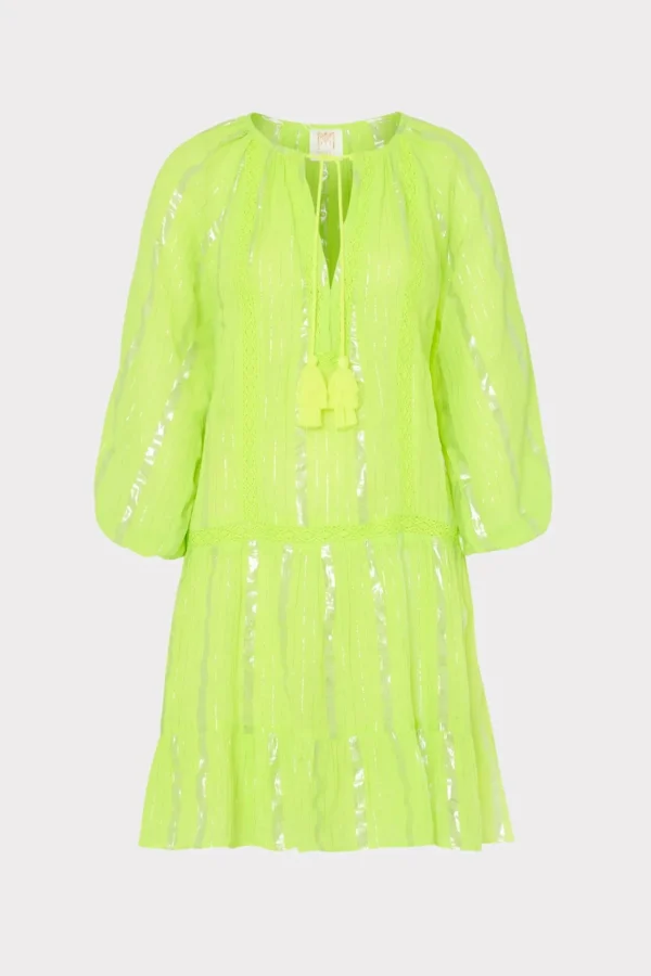 MILLY Cover-Ups-Valentine Lurex Stripe Coverup Dress